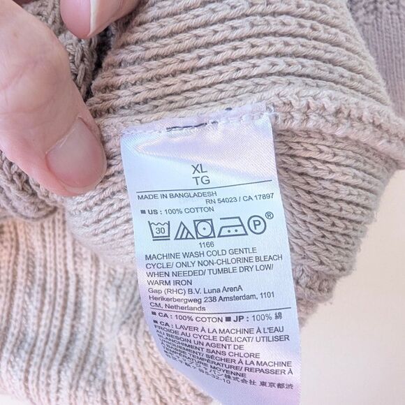 Banana Republic Open Stitch Sweater Plateau Beige Size XL - Picture 7 of 7